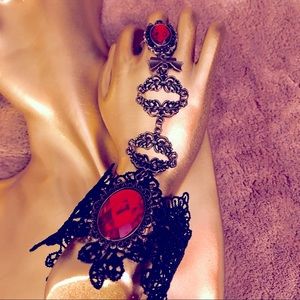 š Rhinestone Decor Bracelet with Ring